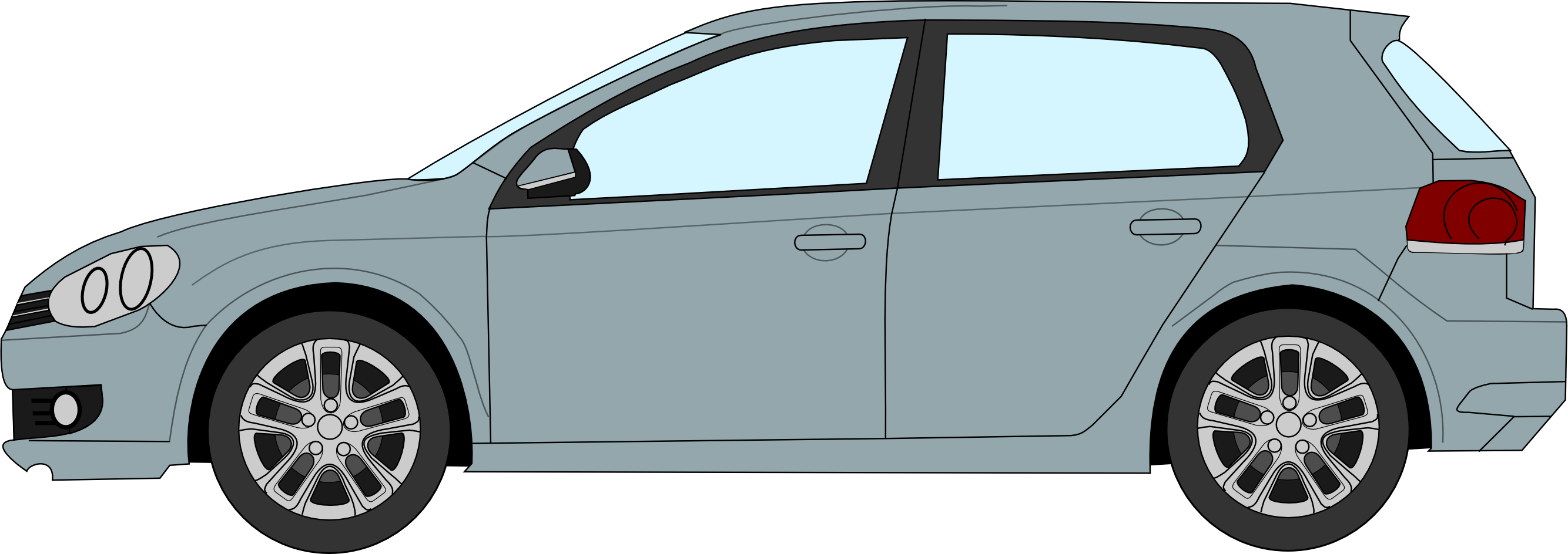 Car Kia Forte Volkswagen Passat Variant - Vw Golf Vi Drawing (2668x944), Png Download