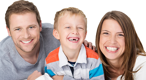 Hibiscus Dental Family Dentist, Pediatric Dentist, - Niño Riendo Con Sus Padres (600x329), Png Download