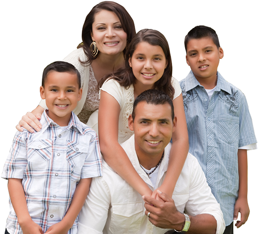 Hispanic Family Of 5 (519x460), Png Download