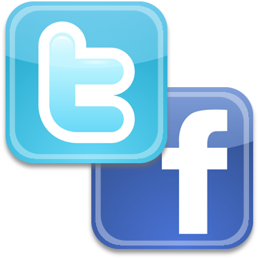 We Re On And Time To Like - Facebook Twitter Logos Small (394x394), Png Download