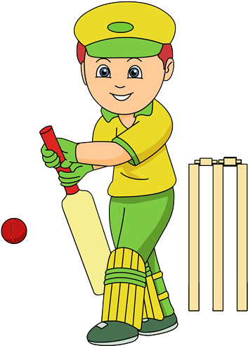 Cricket Clipart Png - Boy Playing Cricket Clipart (372x500), Png Download
