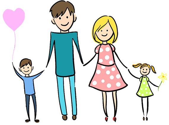 Happy Family Clip Art - Clip Art Happy Family (570x422), Png Download