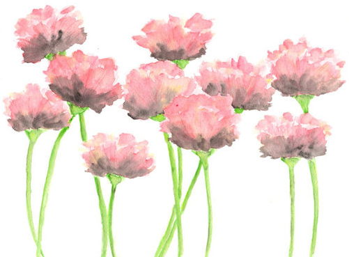 Flowers And Png Image - Watercolor Pink Flowers Png (500x400), Png Download