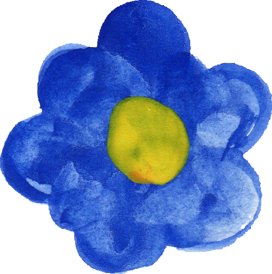 Blue Watercolor Flower Png - Blue Flowers Watercolor Png (532x535), Png Download