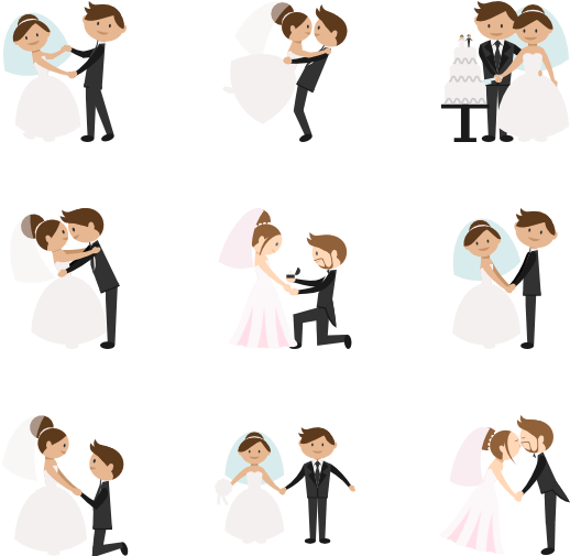 Person Icons Wedding - Cute Wedding Icon Png (600x564), Png Download