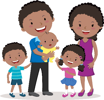 Happy Family Portrait - Clip Art (414x399), Png Download