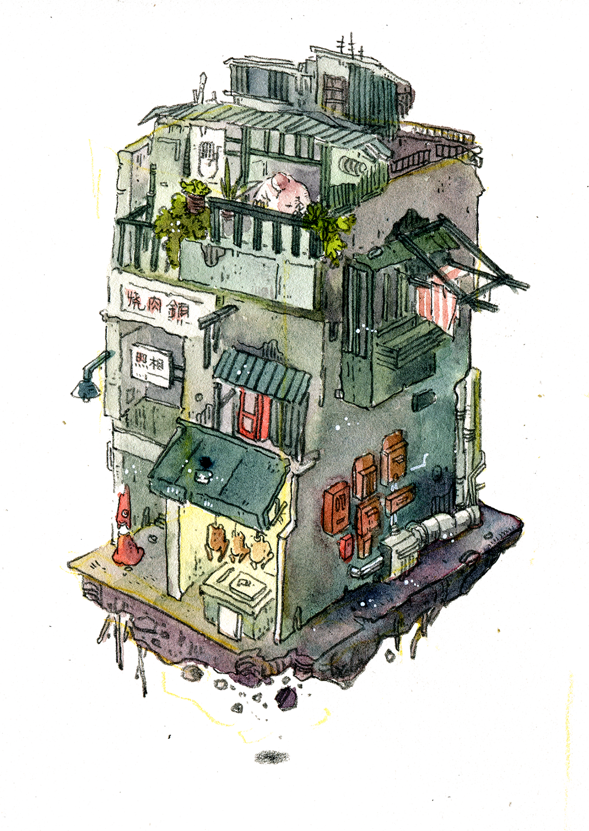 Watercolor Nad Pencil - Drawing (1200x1693), Png Download