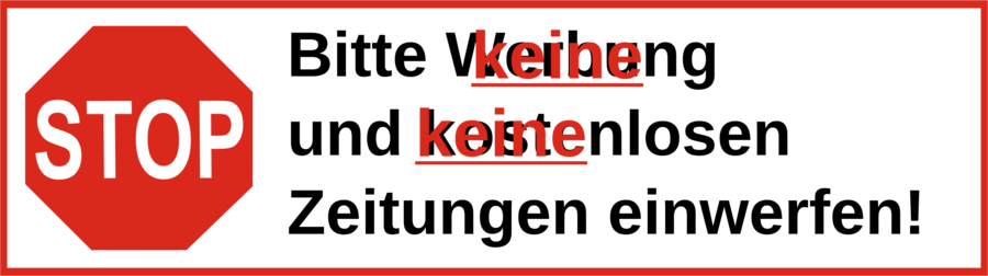 Download Stop Sign Clipart Advertising Newspaper Gratis - Zeitungen Einwerfen Bitte Keine Werbung Pdf (900x252), Png Download