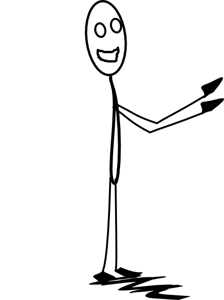 Happy Stickman Clipart (444x596), Png Download