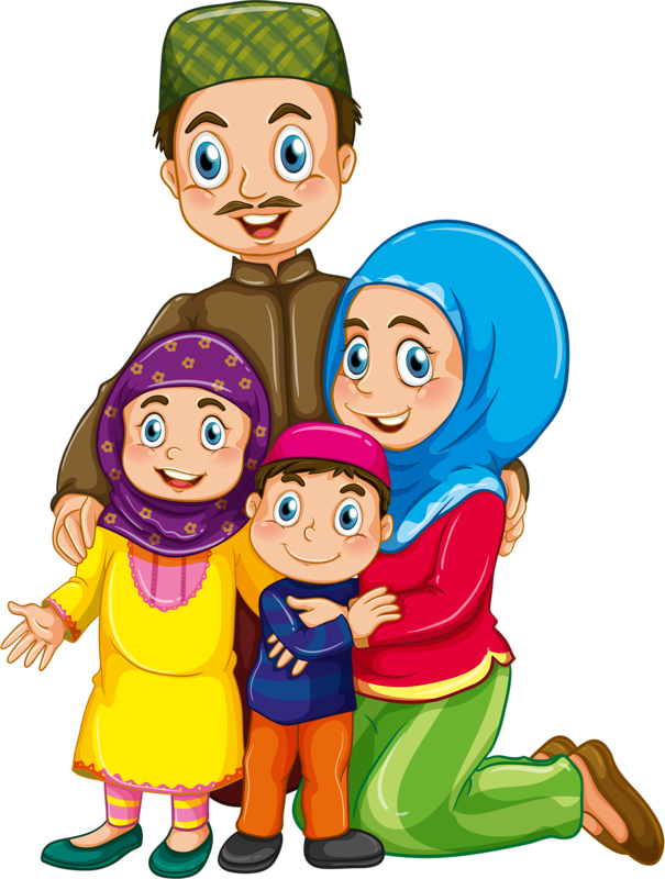 Яндекс - Фотки - Muslim Family Clipart (605x800), Png Download