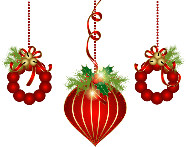 Clipart Black And White Download Transparent Red Christmas - Christmas Ornaments Transparent (600x475), Png Download