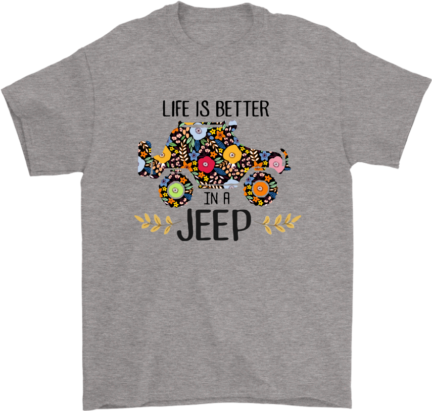 Life Is Better In A Jeep Watercolor Flower Shirts - Sister Disney Shirts (1024x1024), Png Download