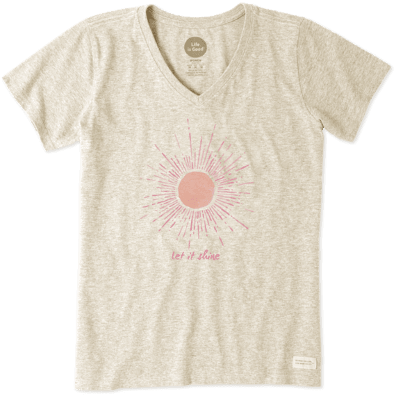 Women's Watercolor Let It Shine Sun Crusher Vee - Active Shirt (570x570), Png Download
