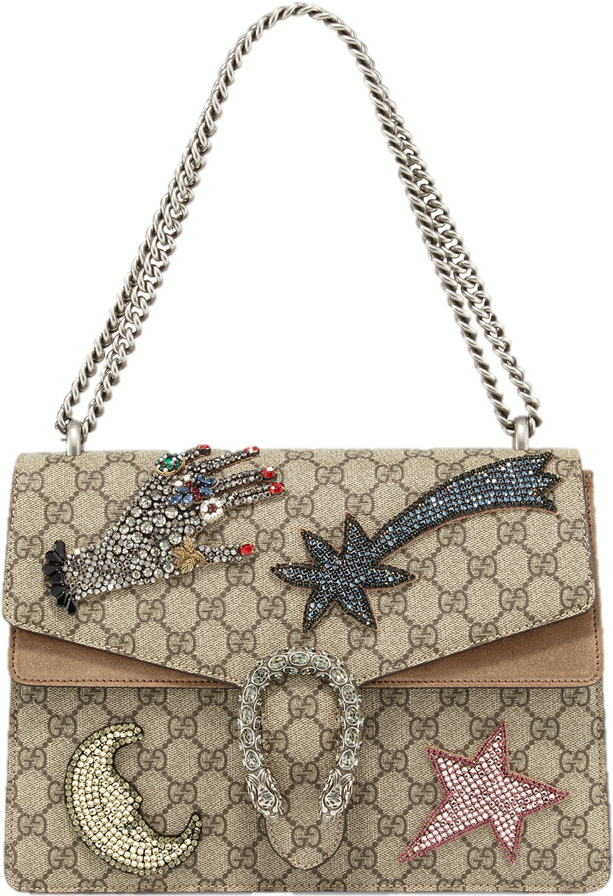 Gucci - Gucci Gucci Dionysus Embroidered Shoulder Bag, Multi/taupe (819x1024), Png Download