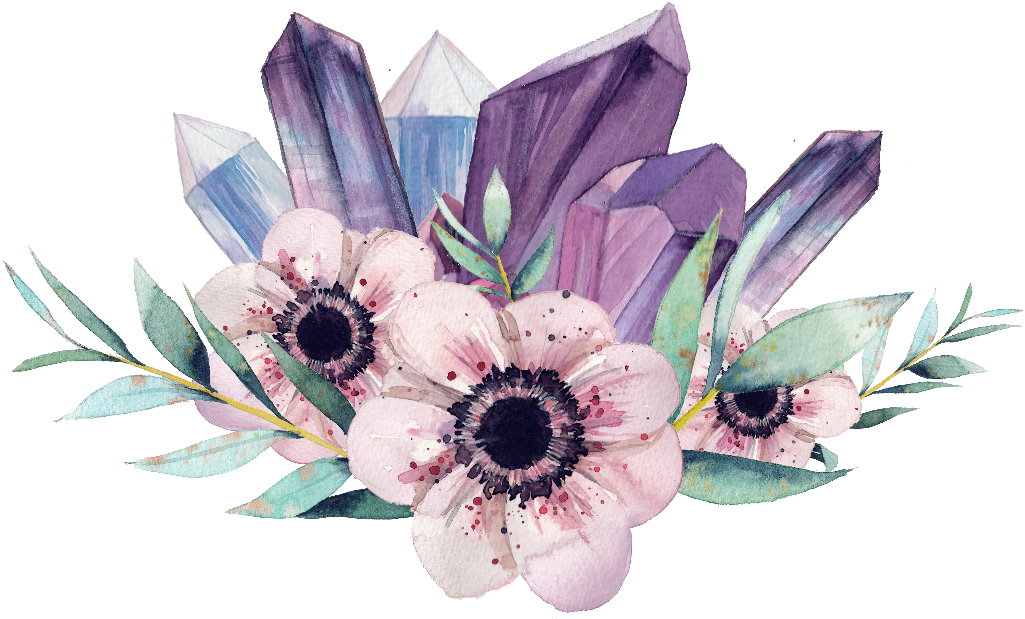 Gemstone Flower Watercolor Painting Crystal Clip Art - Mystic Faerie Tarot - Trade Paperback (1200x786), Png Download
