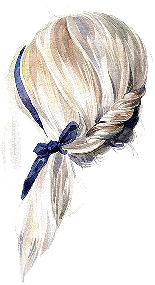 Watercolor Painting Drawing Hair Illustration - Draw Hair Watercolor (600x612), Png Download