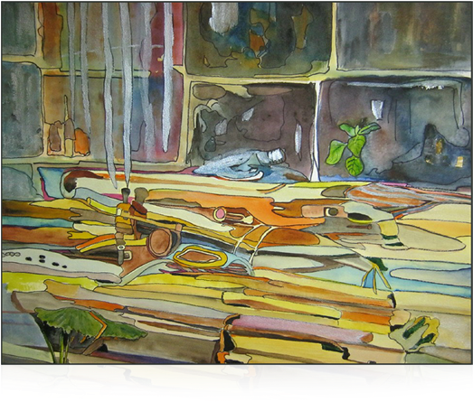 E - Halfpenny - Watercolor Paint (576x480), Png Download