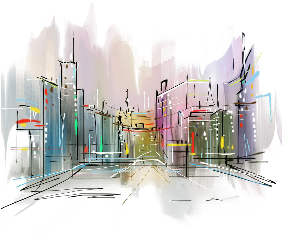 Png Freeuse Stock Photography Painting City Transprent - Omax Decor Limelight Rendered Gallery Wrapped Print (1024x881), Png Download