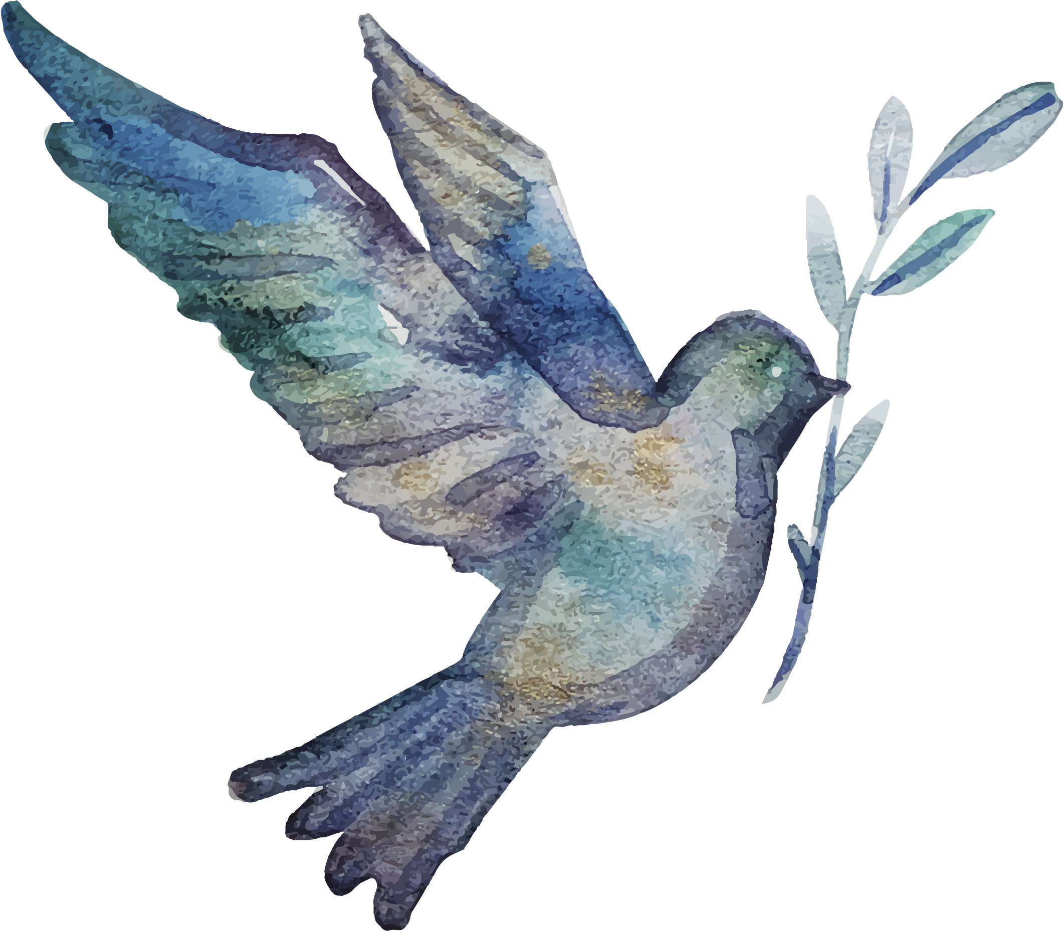 Clip Stock Communion Vector Hand Painted Bird Transprent - Watercolor Bird Transparent (2123x1858), Png Download