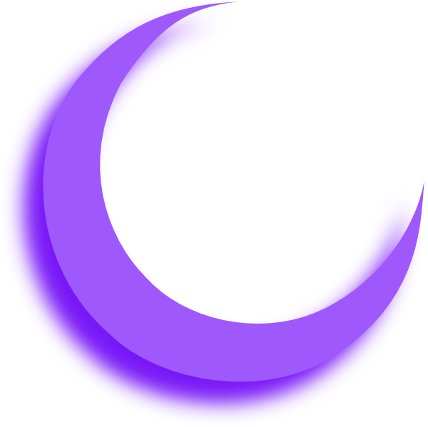 Lunar Clipart Clear Background - Purple Crescent Moon Png (600x599), Png Download
