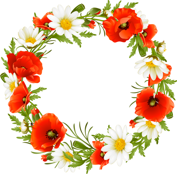 Wreath Clipart Rose Wreath - Wreath Of Flowers Clipart (600x591), Png Download