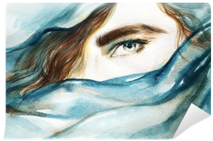 Fashion Illustration - Watercolor Abstract Face (400x400), Png Download