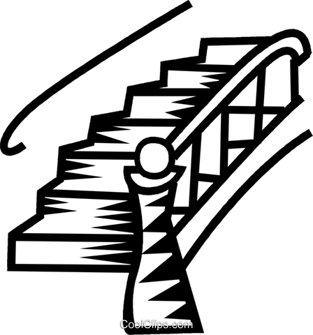 Stairs - Stairs Clipart Black And White (448x480), Png Download