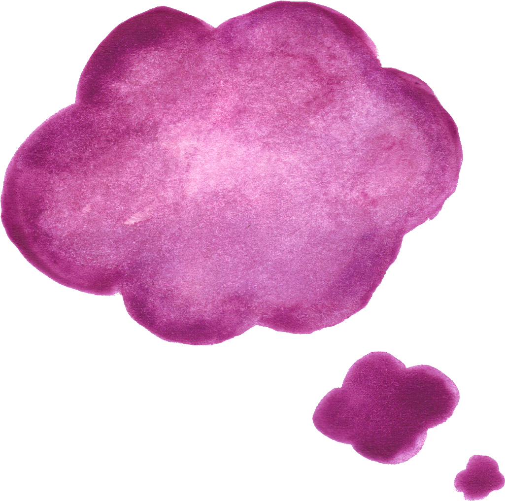Purple Watercolor Speech Bubble (1024x1016), Png Download