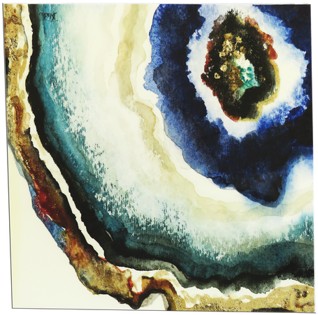 Quartz - Art Print: Pinto's Up Close Agate Watercolor Ii, 30x30cm. (500x500), Png Download