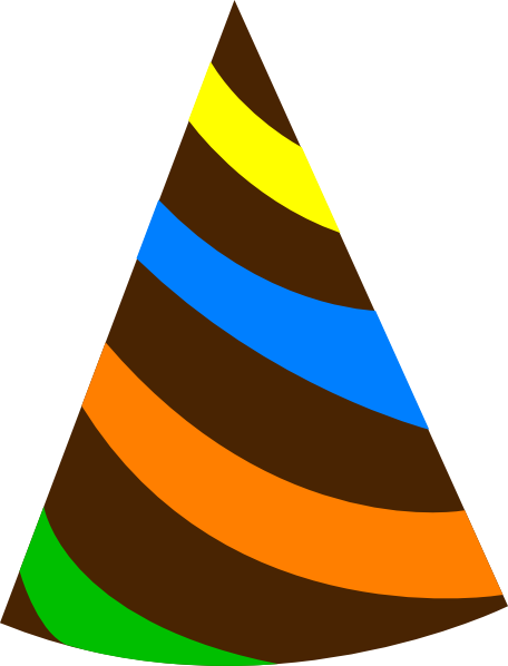 Rainbow Party Hat Brown Clip Art (456x598), Png Download