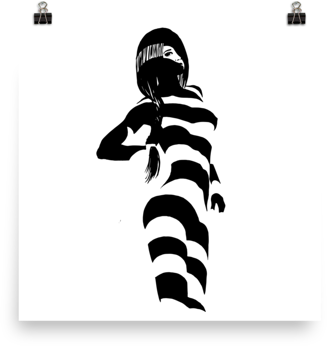 Printed Watercolor Hot Girl Poster Of A Sexy Naked - Illustration (1000x1000), Png Download