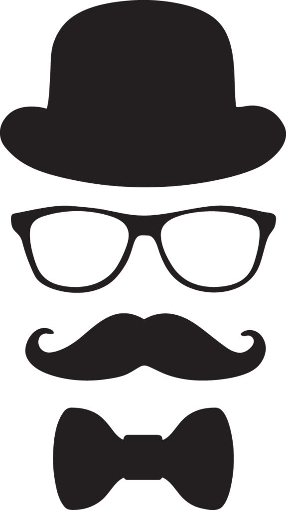 Ga Hat Glasses And Bow Tie - Little Man Clipart (336x600), Png Download