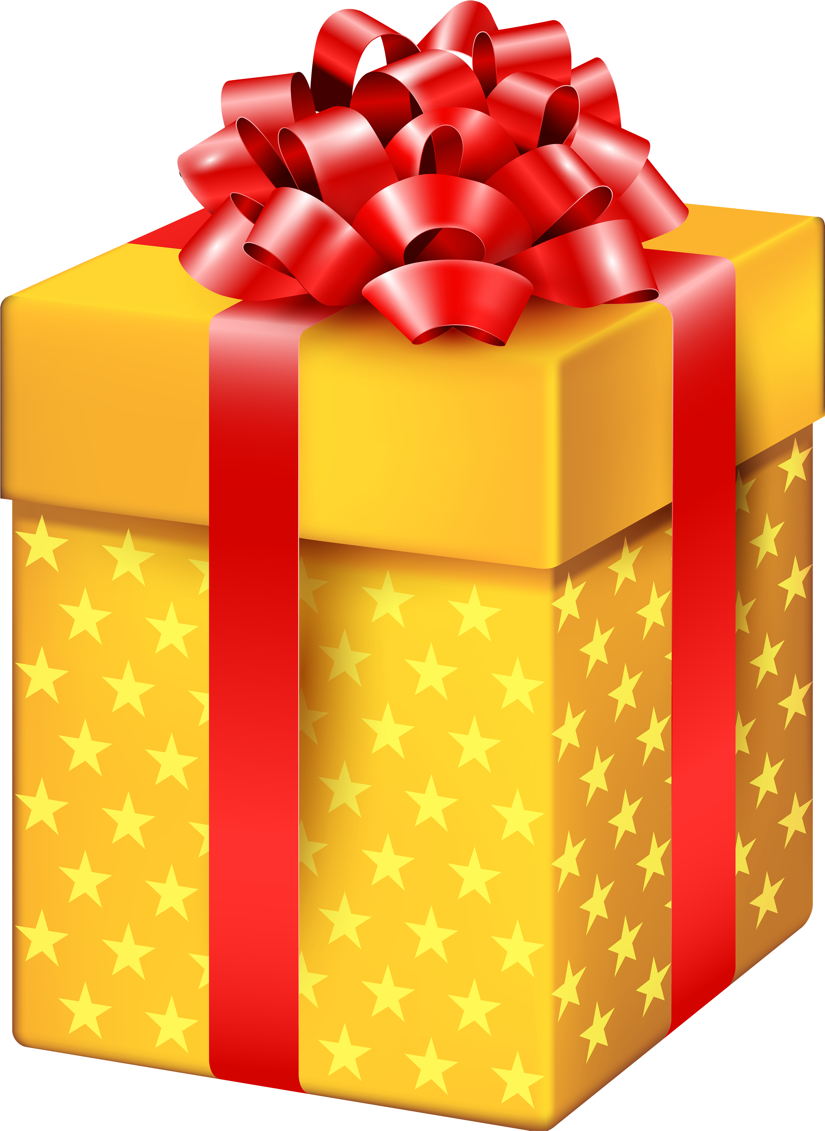Yellow Gift Box With Stars Png Clipart - Gift (2909x4000), Png Download
