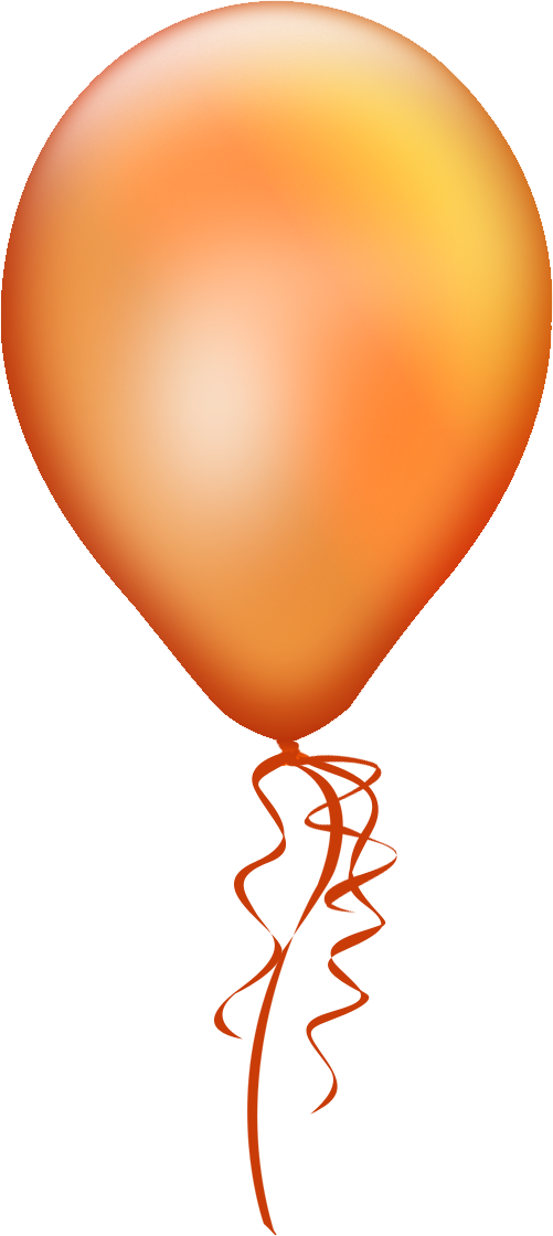 Ballons Clipart Orange Balloon - Orange Balloon Transparent Background (501x1120), Png Download
