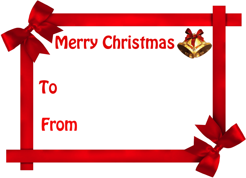 Christmas Gift Tag Transparent Background Christmas - Merry Christmas Gift Labels (1000x752), Png Download