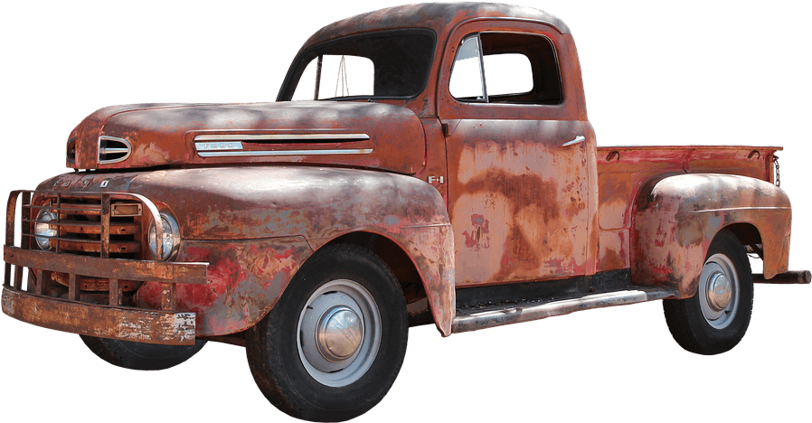 Us Car, Old, Vintage, Oldtimer, Classic - Old Red Truck Png (603x340), Png Download