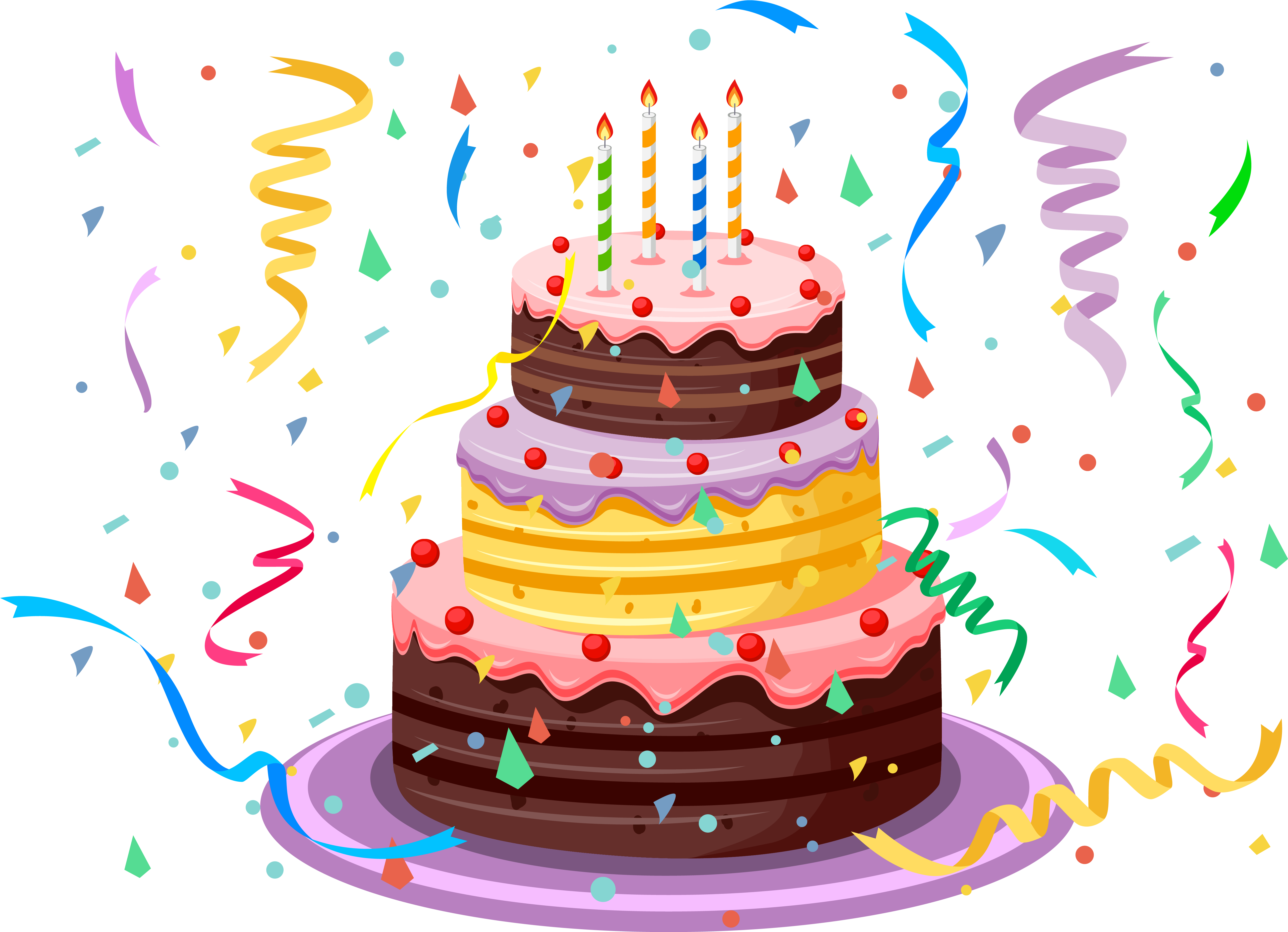 Birthday Cake With Confetti Png Clipart Picture - Birthday Cake Png (5253x3804), Png Download