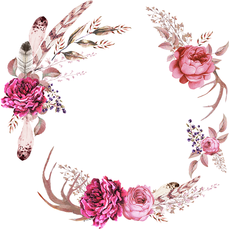 Frames Floral Em Png Para Baixar - Brasão Floral Png Rosa (800x800), Png Download