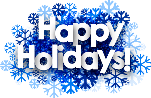 Holidays Goviral Web Design - Happy Holidays Blue Transparent Background (480x360), Png Download