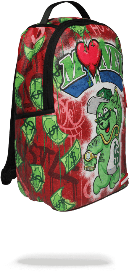 Sprayground Money Bear Raining Backpack - Garment Bag (802x1023), Png Download