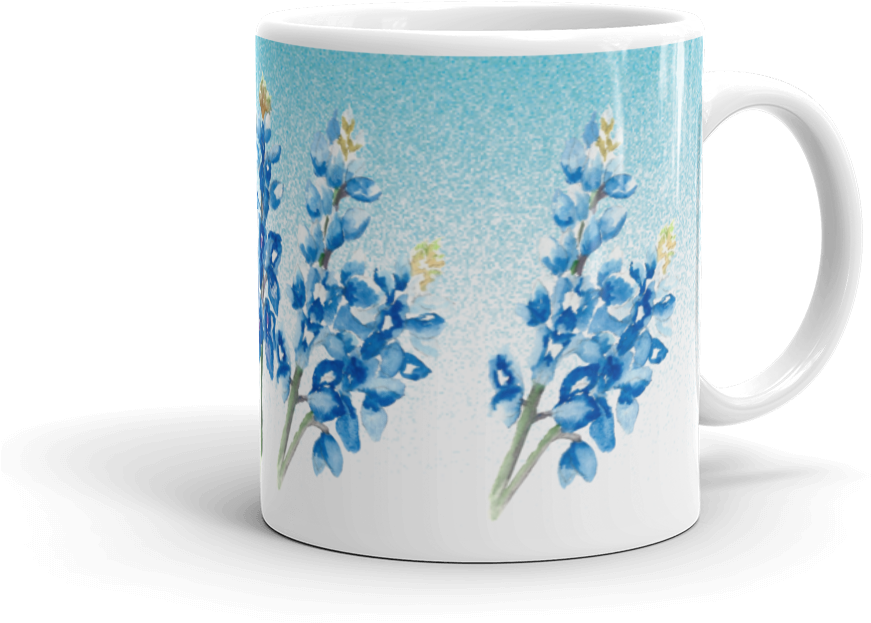 Watercolor Bluebonnets Mug - Watercolor Bluebonnets Tote Bag (1000x1000), Png Download