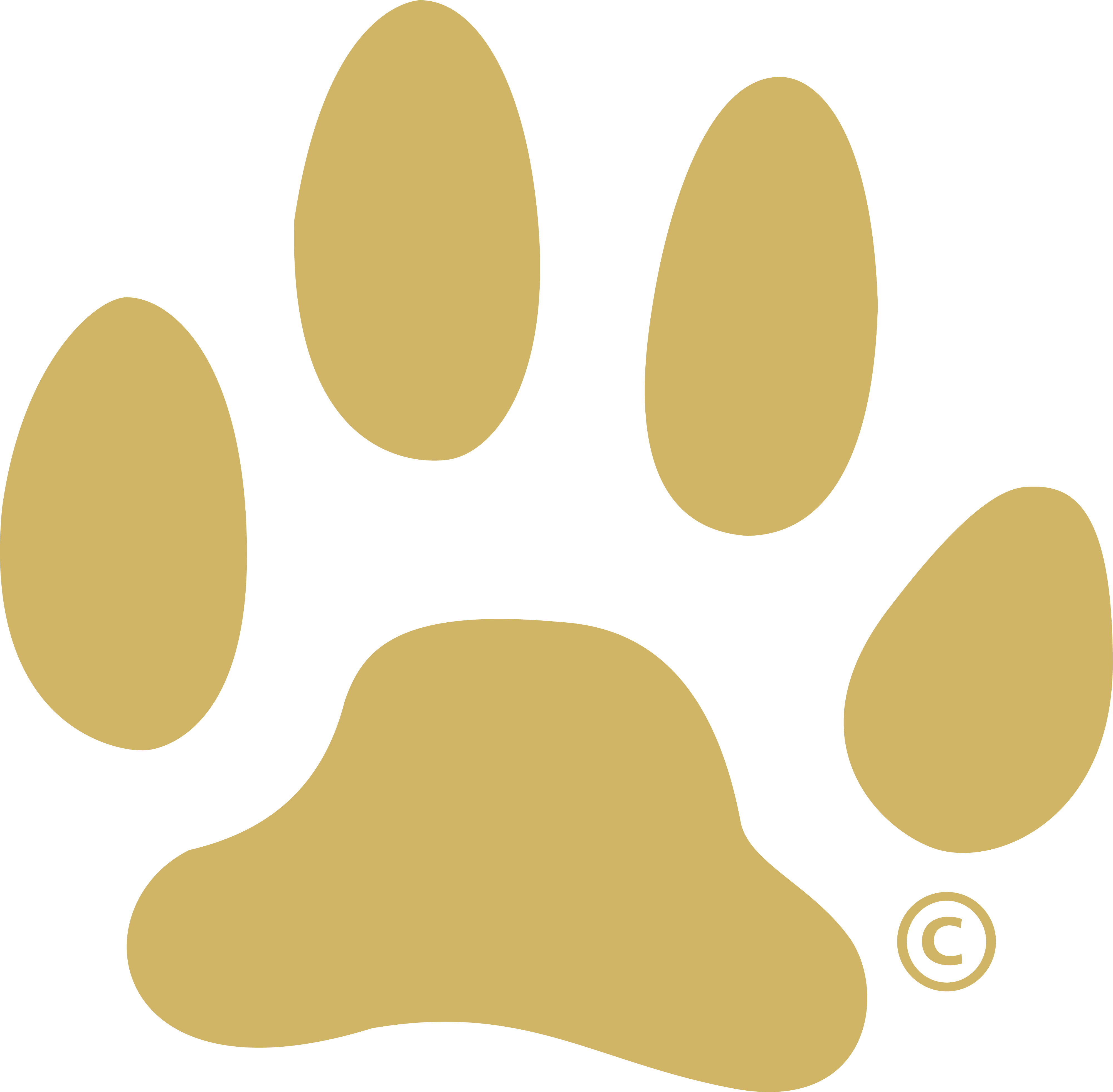 Paw Png Graphic Transparent Library - Blue (4001x3925), Png Download