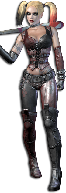 Harley-quinn - Batman Arkham City (229x637), Png Download