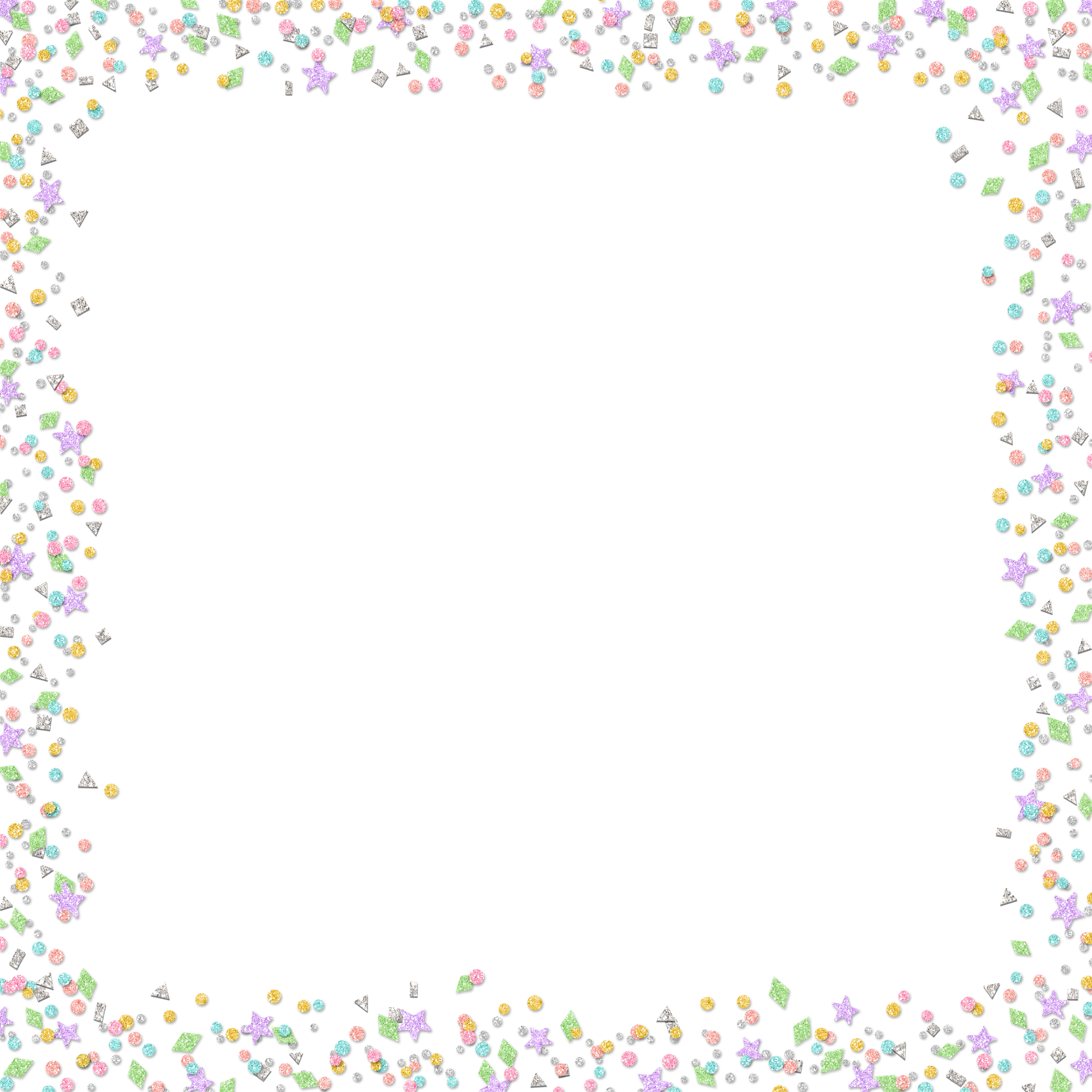 Transparent Border Confetti (3600x3600), Png Download