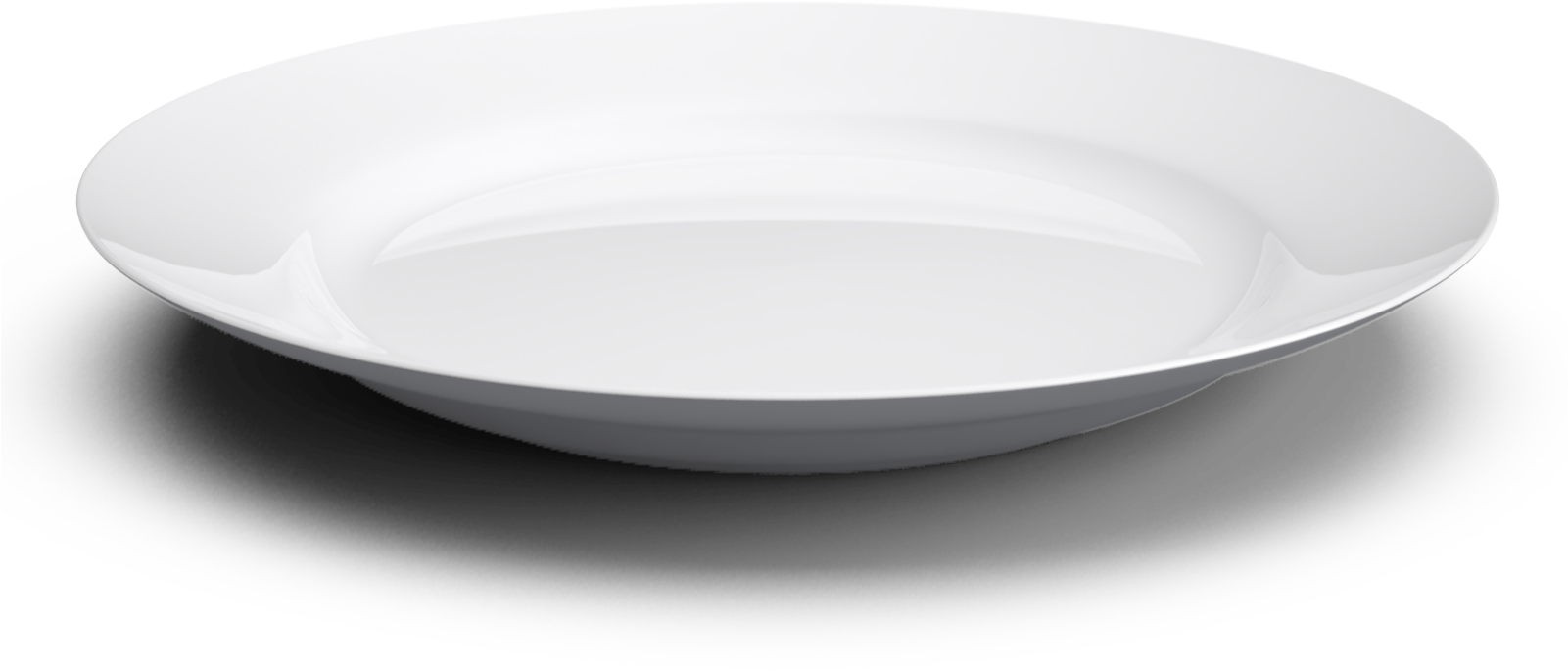 White Basic Plate With Shadow Png Image - 盘子 卡通 (1600x1200), Png Download