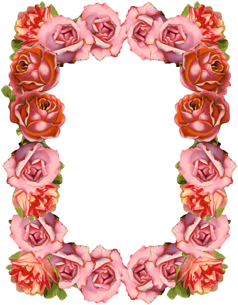 Free Digital Sugary Vintage Rose Frame And Border Png - Der Vintage Pastelltag Der Rosen-mutter Karte (764x1000), Png Download