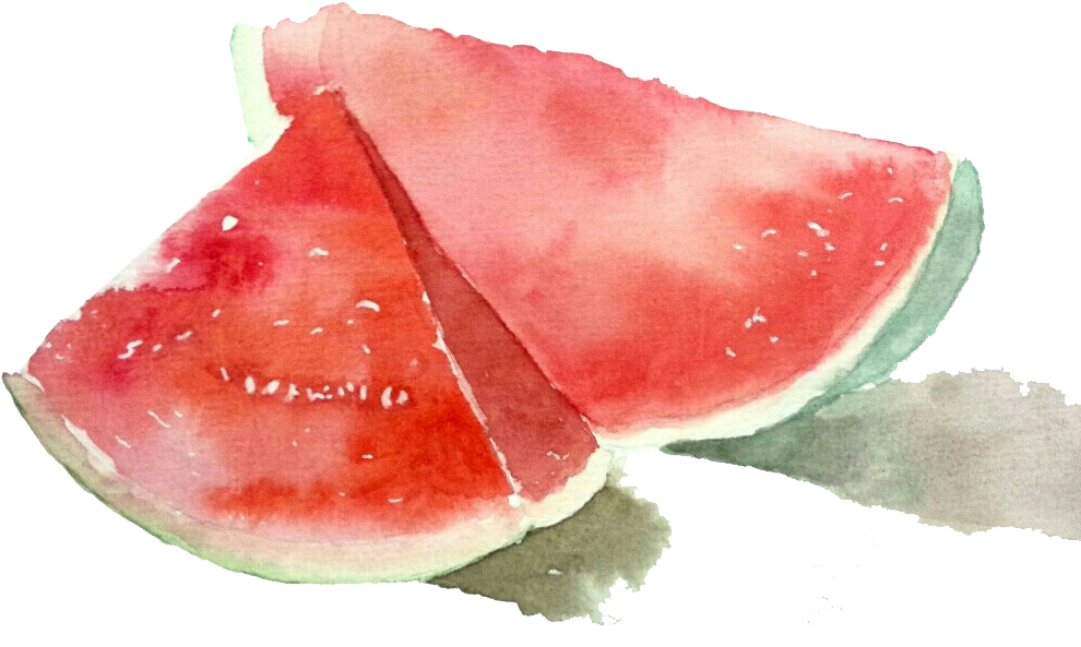 Watermelon Drawing Painting - Watermelon Png Paint (1072x810), Png Download