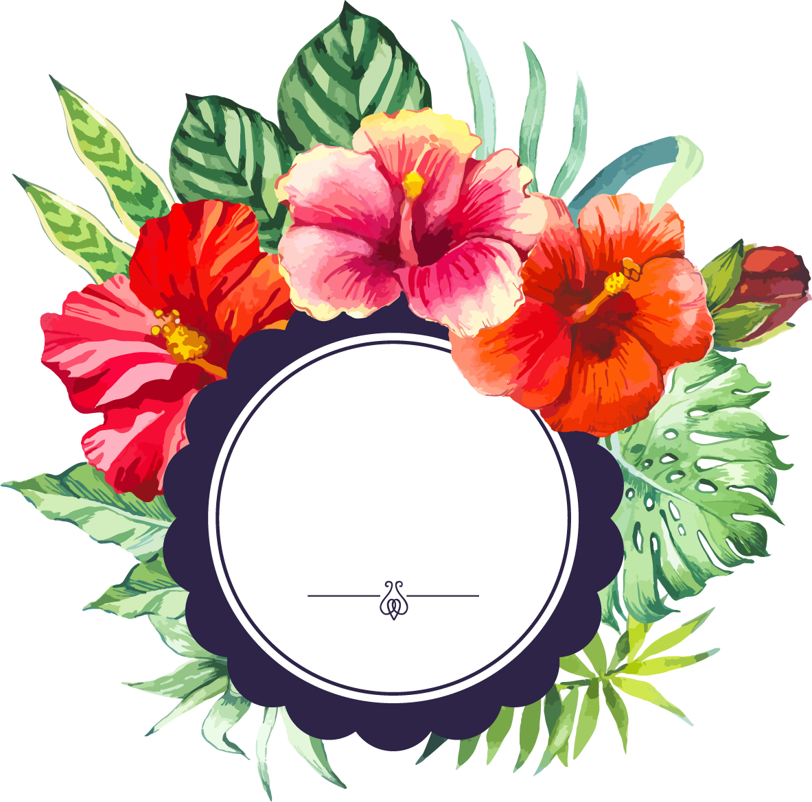Hand Painted Watercolor Flower Borders 1183*1169 Svg - Watercolor Flowers Png Border (1183x1169), Png Download