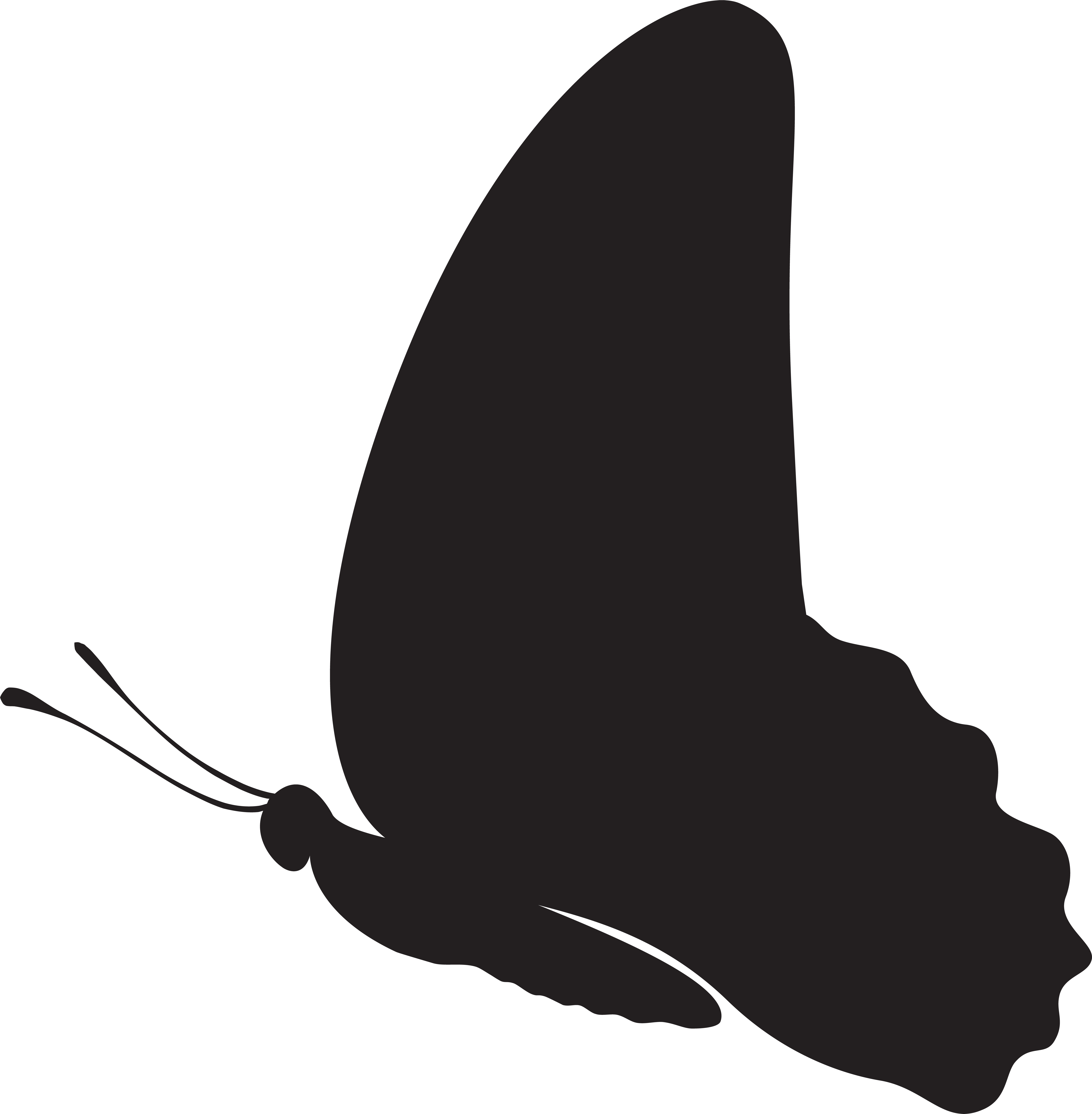 Butterfly Silhouette Clip Art At Clker (7845x8000), Png Download