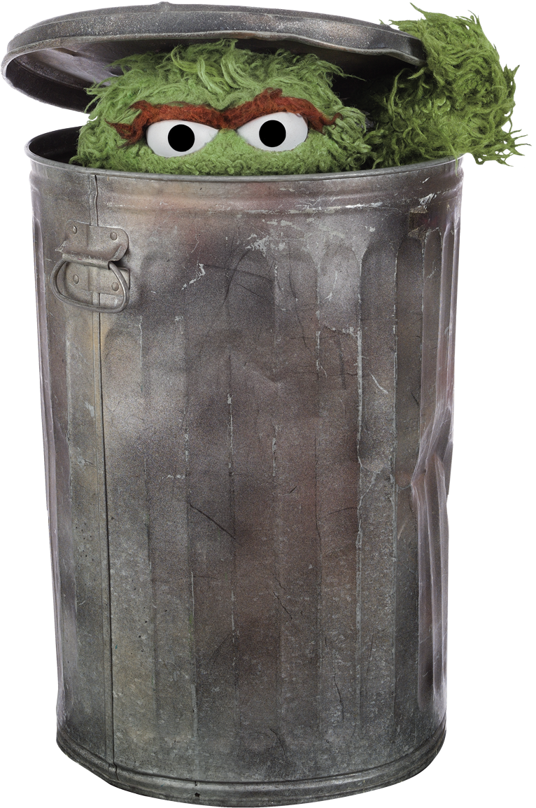 Oscar The Grouch Trash Can - Oscar The Grouch Png (761x1153), Png Download